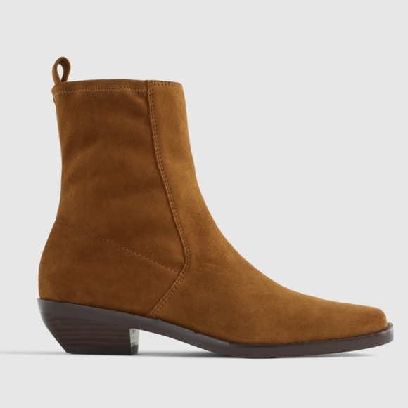 NWOB Madewell The Idris Ankle Boot Russet Brown Suede Size 7.5